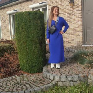 lang kleed blauw