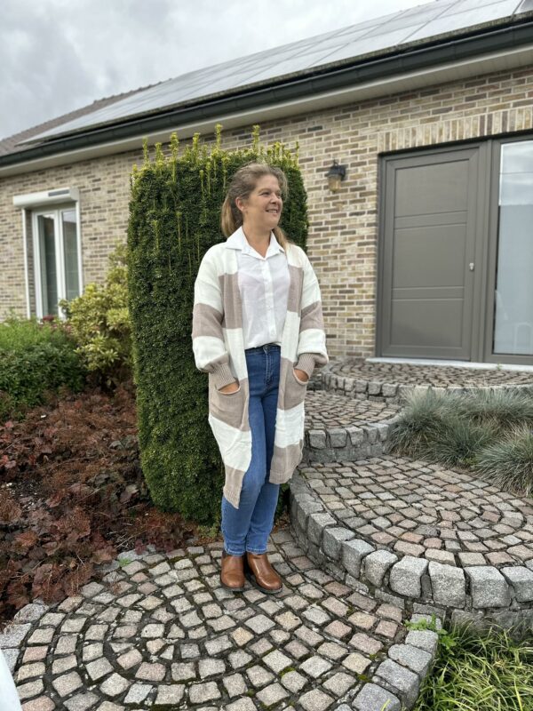 zakken gilet bruin wit