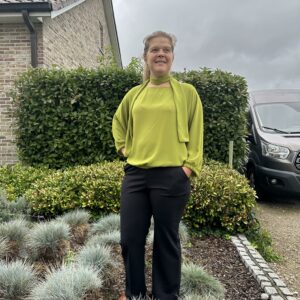 lime groene blouse