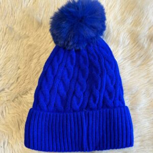 muts ponpom koningsblauw