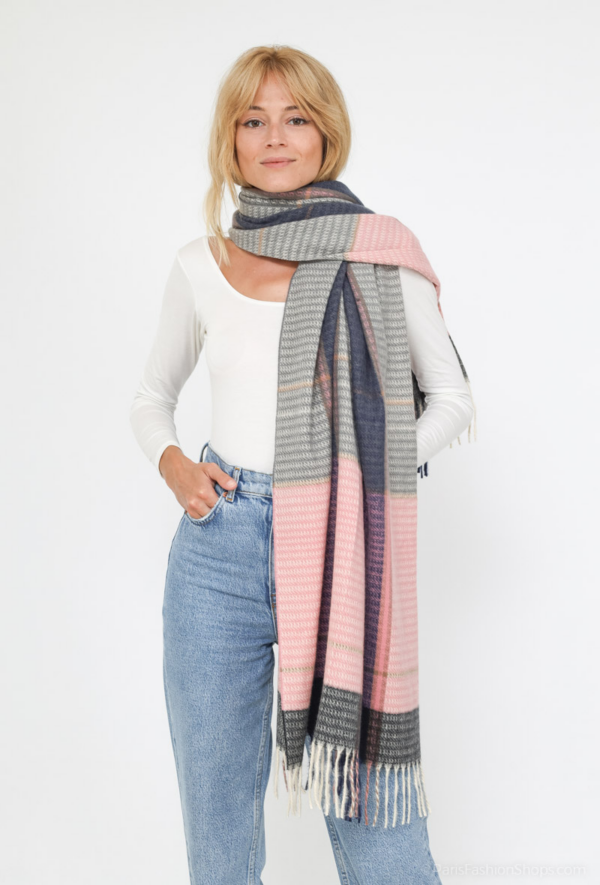 sjaal, viscose licht roos
