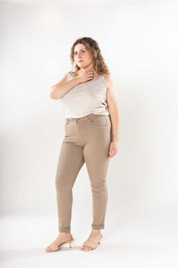 taupe broek, stretch